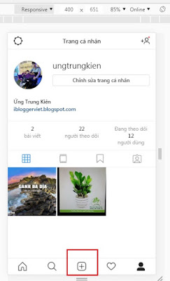 nhấn F5 để tải lại trang web Instagram