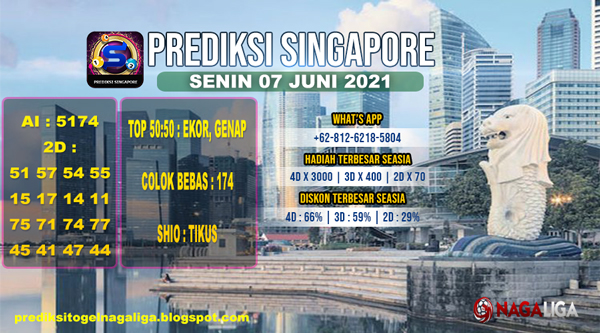 PREDIKSI SINGAPORE  SENIN 07 JUNI 2021
