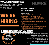 Walk In Interview di Noore Mall Tunjungan Plaza 1 Surabaya November 2019