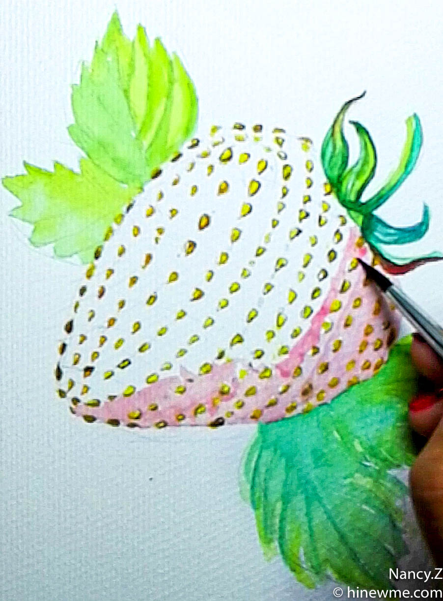 How to Paint Watercolor strawberry step by step