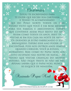 Carta papai noel