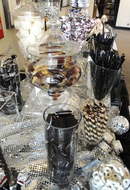Dark and Delightful Black and White Candy Buffet