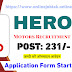 Hero Motors Recruitment 2024 Online Apply For 231/- Post FRESHER/ITI/Diploma Pass