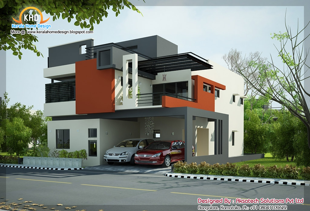 2 Beautiful modern contemporary home elevations - Kerala home ...