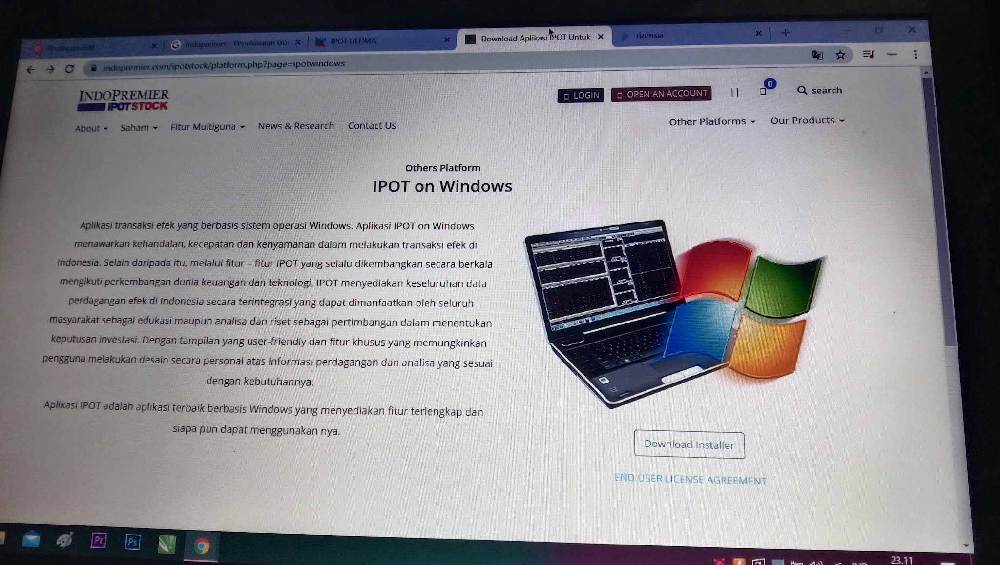 Ipot on Windows. Foto via rizensia