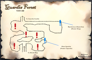 A map of Guardia Forest, in Chrono Trigger.