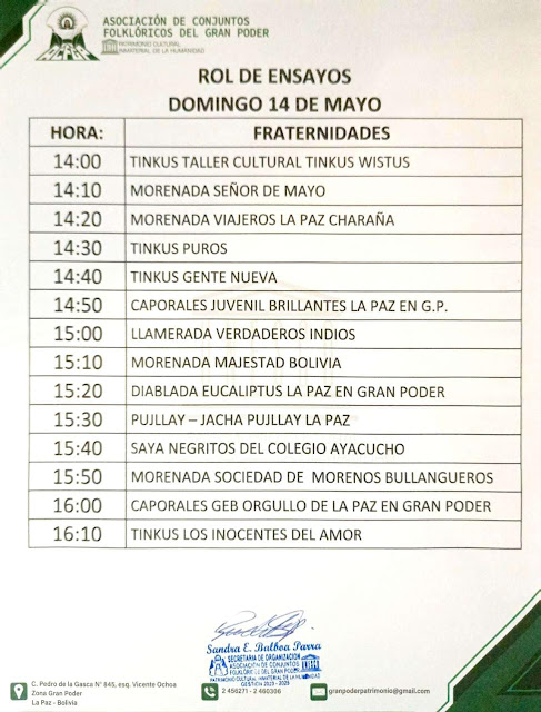 Rol de Ensayos del 14 de Mayo