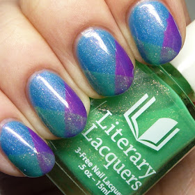 Ever After Polish and Literary Lacquers Peter Rabbit Quartet tape nail art
