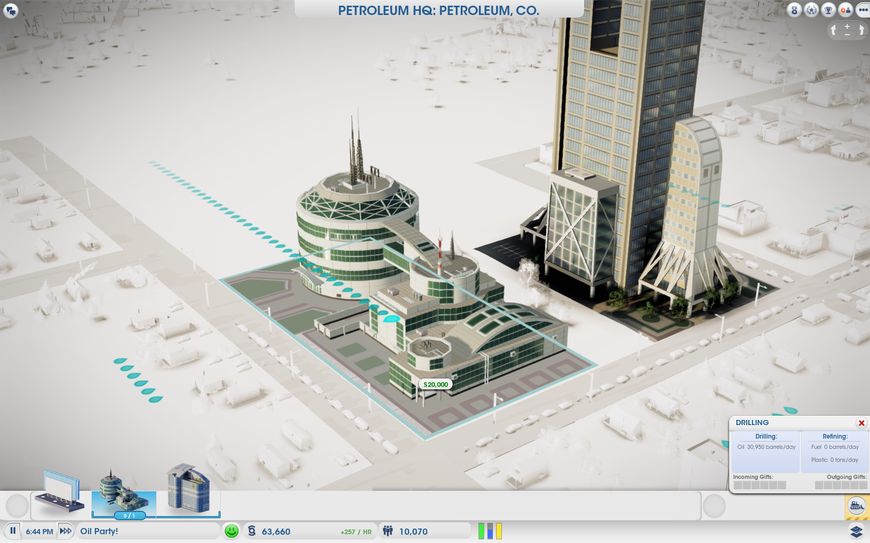 Нефтяное управление в игре SimCity