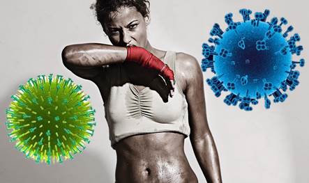 Mujer haciendo ejercicio contra el virus de la gripe