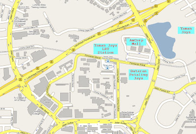 Location map Dataran Petaling Jaya or better known as Padang Jalan Timur