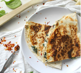 Vegetarian SPINACH ARTICHOKE QUESADILLAS #food