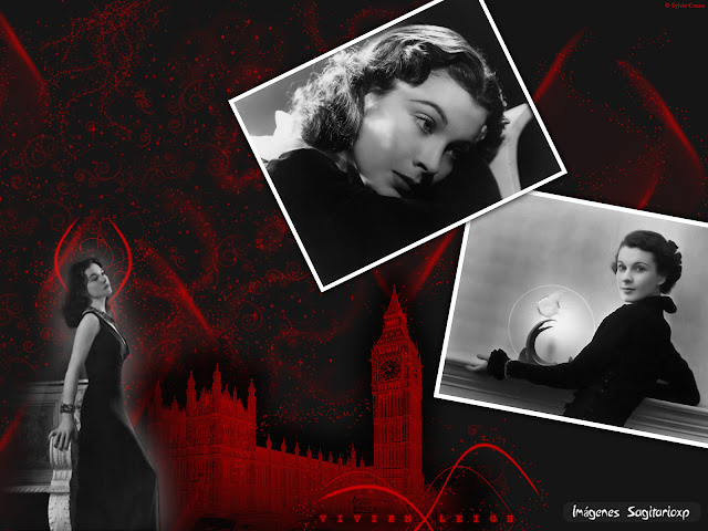 Wallpaper Collage: Vivien Leigh | Fondo de pantalla de cine clásico