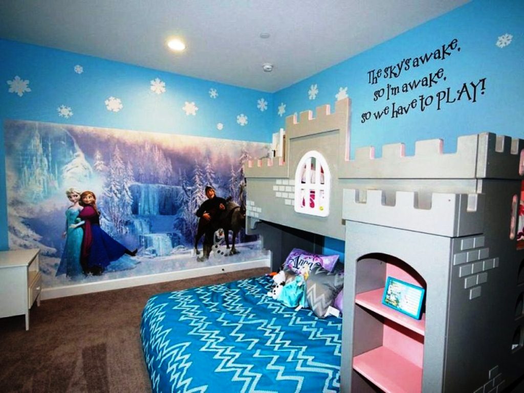 Desain Kamar Tidur Anak Perempuan Minimalis Tema Frozen