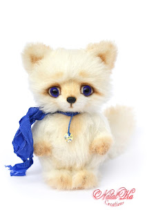 Artist teddy fox, polar fox, teddy ooak, handmade teddy, teddies with charm, NatalKa Creations, Künstlerteddy, Künstlerfuchs, Polarfuchs, Teddy, авторский лисенок, полярная лиса, лисенок тедди