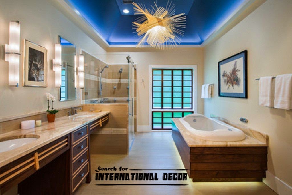 false ceiling designs for modern bathroom ceiling ideas in blue