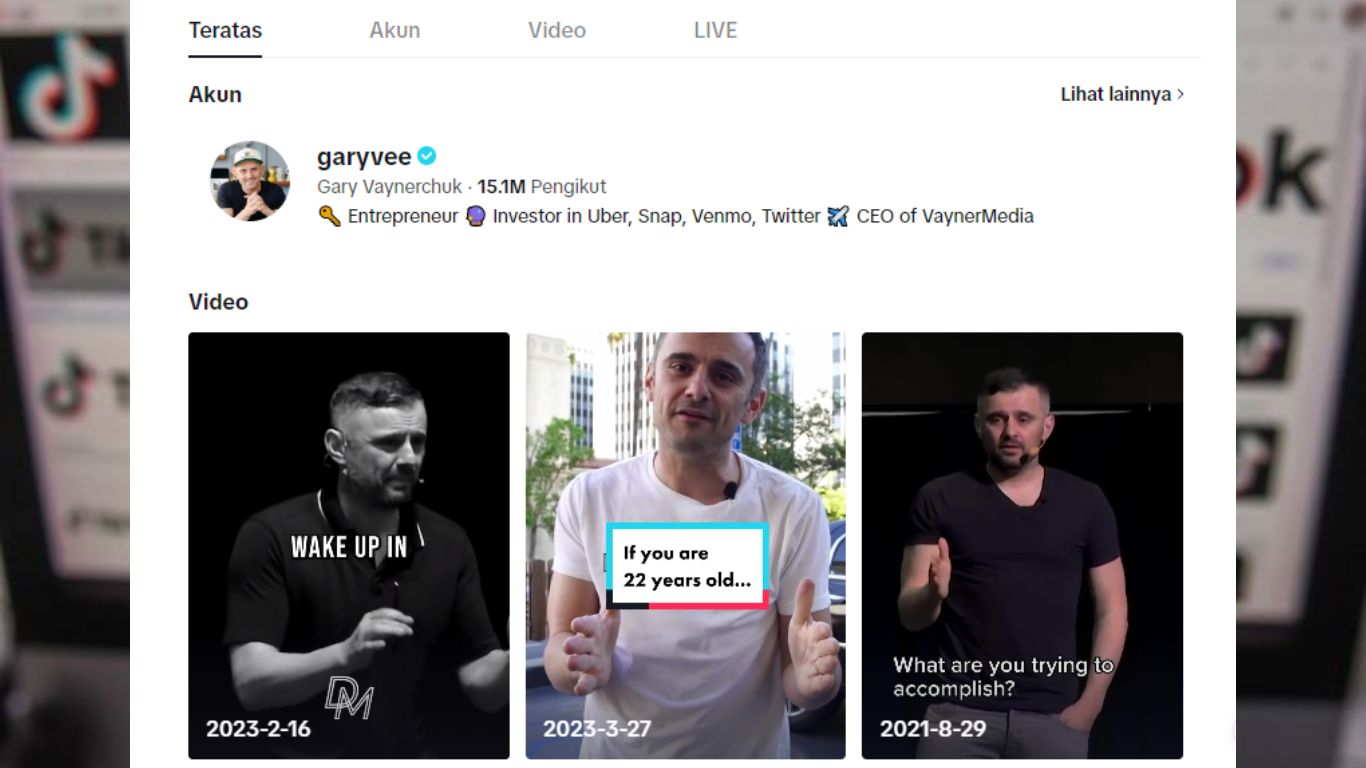 Akun TikTok Motivasi @GaryVee