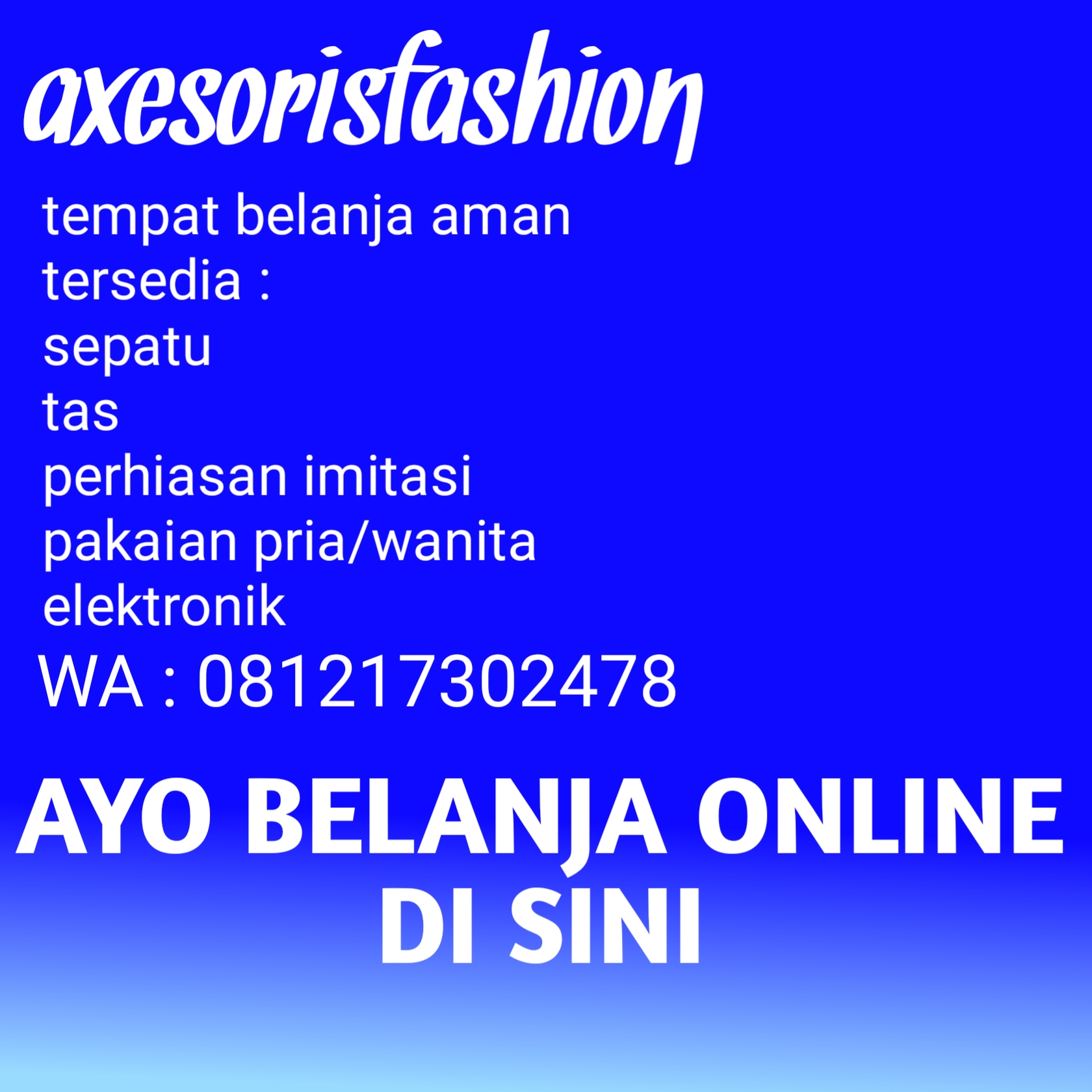 kami menjual segala kebutuhan produk fashion dll