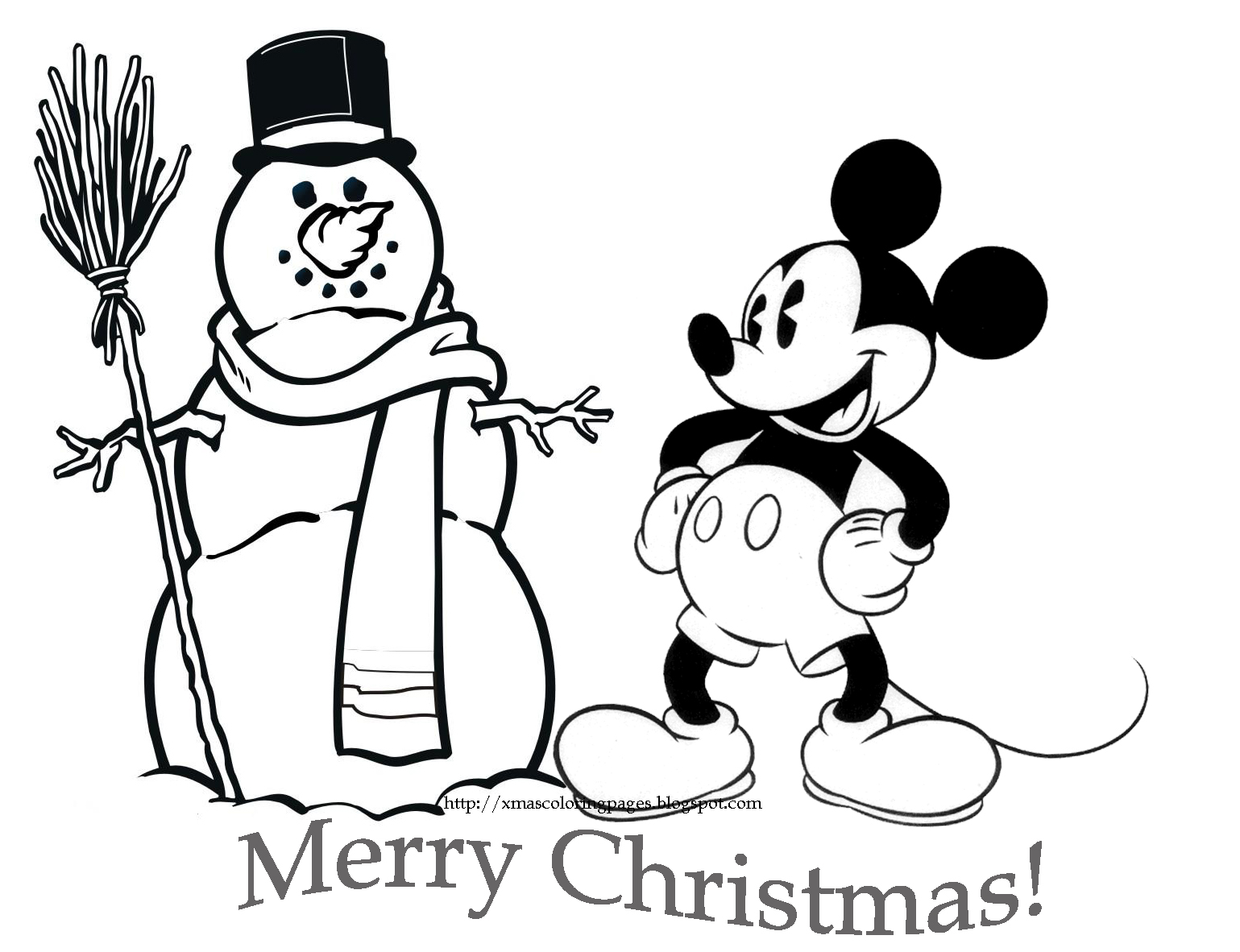 mickey mouse disney christmas coloring picture