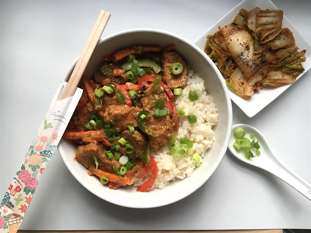 vegan bulgogi with homemade seitan