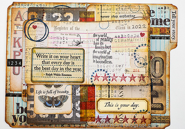 Layers of ink - Back to school mini-book tutorial by Anna-Karin Evaldsson.