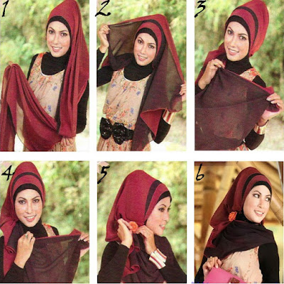 cara memakai hijab pashmina modern