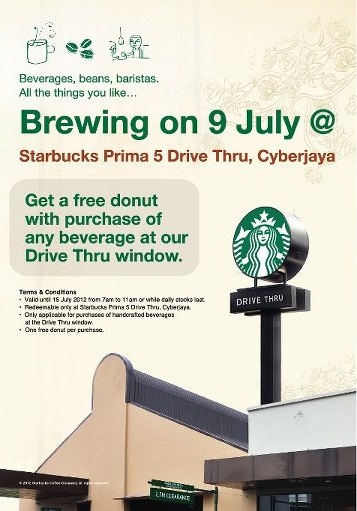 Starbucks Drive-Thru Cyberjaya: FREE Donuts Giveaway