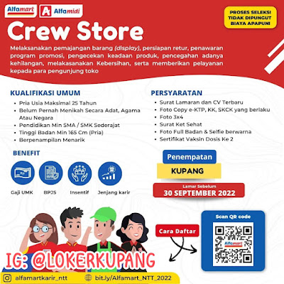 Lowongan Kerja Alfamart NTT Sebagai Crew Store (Kupang, Maumere, Ende)