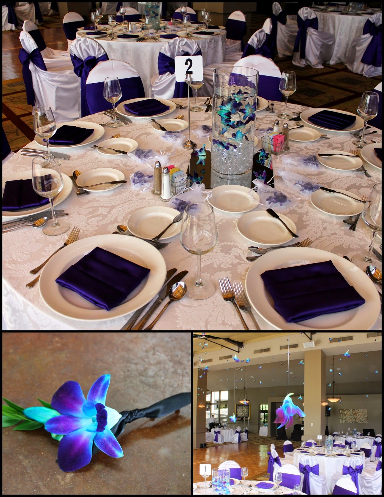 Blue Orchid Flower Centerpieces