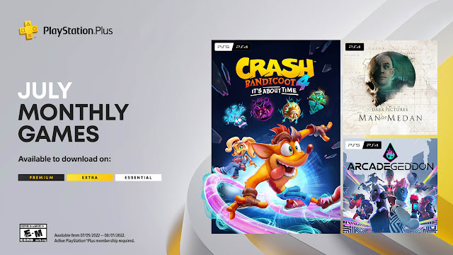 playstation plus crash bandicoot 4 it's about time dark pictures anthology man of medan arcadegeddon ps4 plus ps5 sony interactive entertainment platformer interactive drama survival horror co-operative multiplayer shooter toys for bob activision supermassive games bandai namco entertainment illfonic