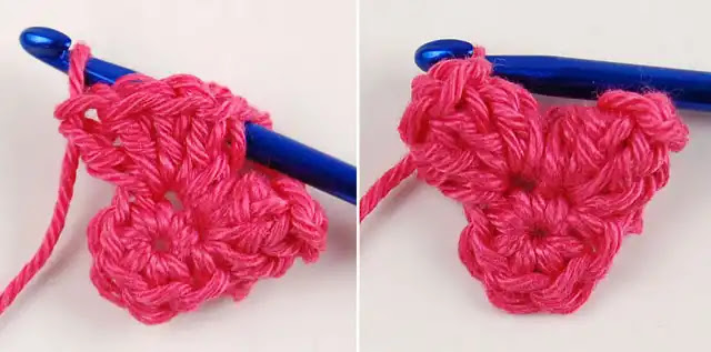 Hexágono floreado a crochet