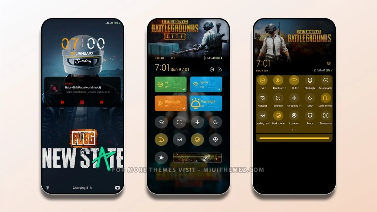 DarkNightYellow [PUBG] MIUI Theme