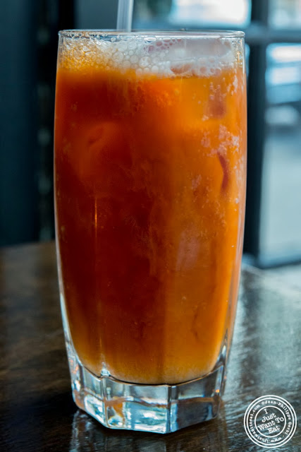 image of Thai iced tea at Glow Thai restaurant and lounge in Bay Ridge Brooklyn, New York