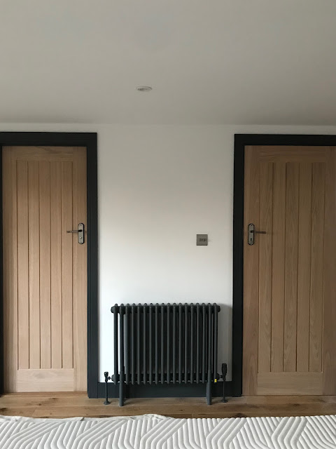 Little House Lovely - Oak Doors with Grey Frames  #LittleHouseLovely