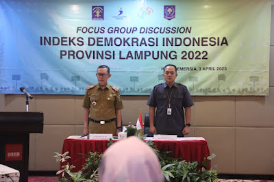 Sekdaprov Lampung Buka Forum Group Discussion Indeks Demokrasi Indonesia