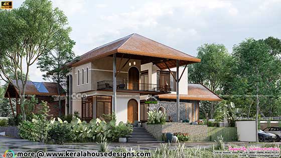 Side Elevation View of 5-Bedroom Tropical House