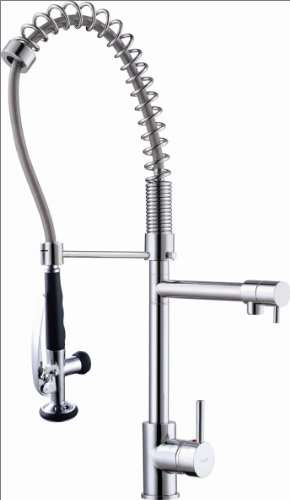 Kraus KPF-1602 Single Lever Pull Out Kitchen Faucet, Chrome