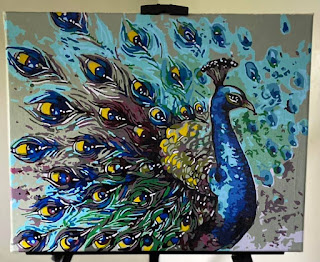 Paint by number painting - Peacock