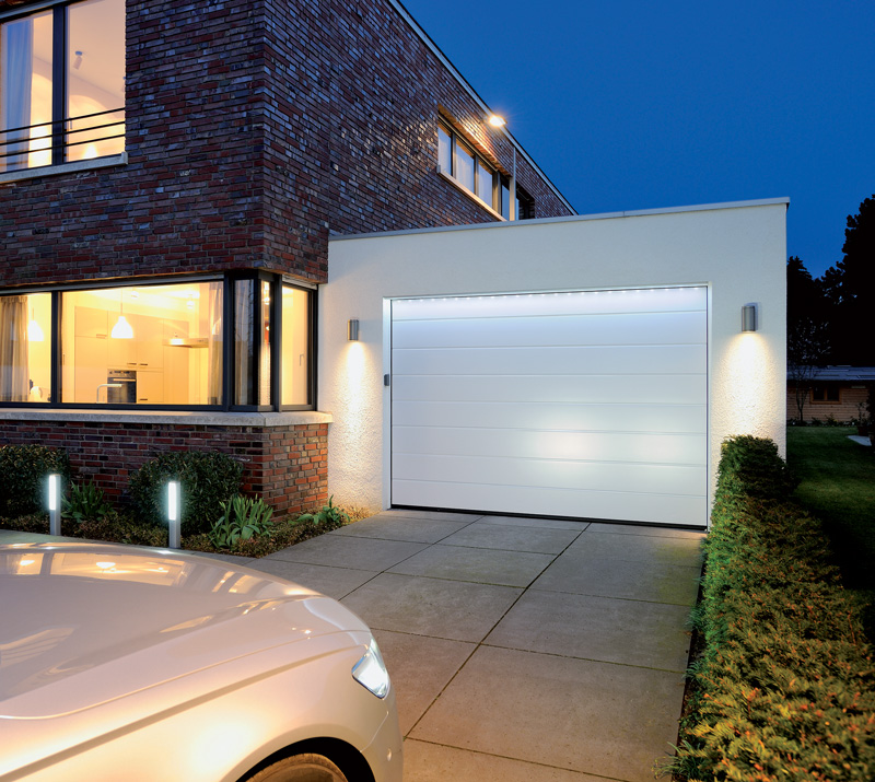 Add some lighting to the outside of your garage