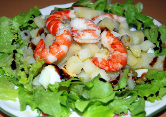 Ensalada de langostinos