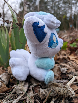 Alolan Vulpix Pokemon plush, handmade by artist Dorothy Tully