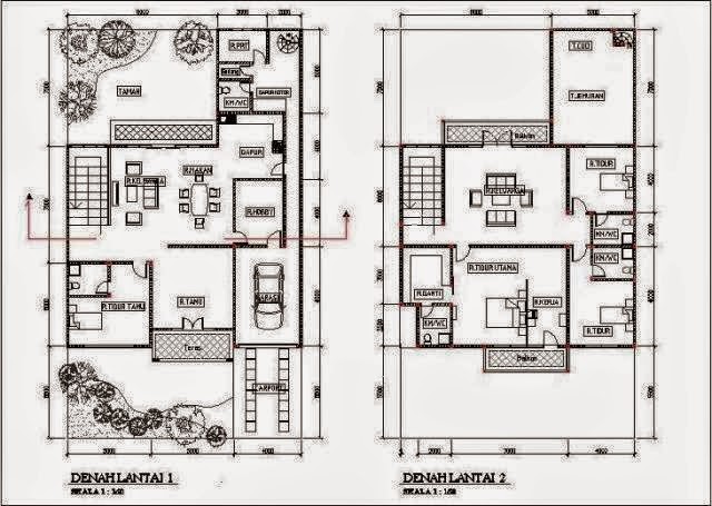  Desain Rumah Sempit Memanjang  Contoh Sur