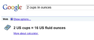 Google Cooking Conversions