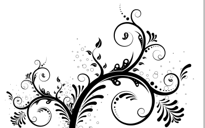 sketsa bunga: Gambar Vektor Bunga Hitam Putih