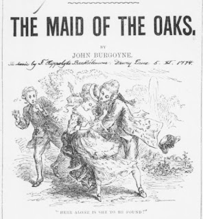 Cover page of Burgoyne's play "Maid of the Oaks" from the Library of Congress collection, reprinted in 1884