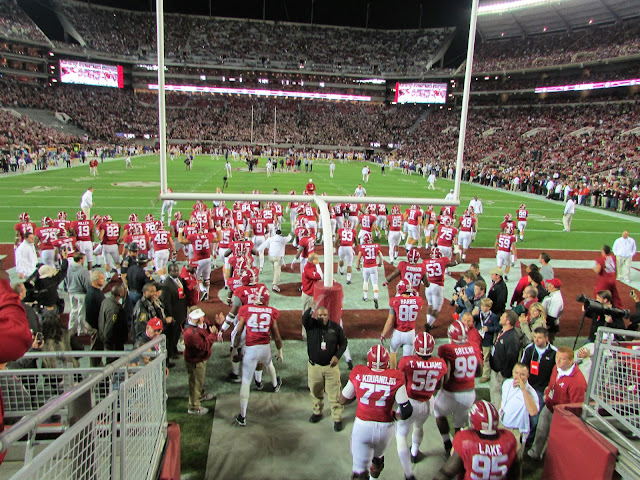 THE Alabama Crimson Tide take the field to defeat the LSU Tigers 38-17