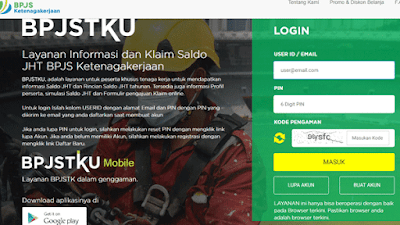 halaman jamsostek bpjstku resmi agar bisa cek saldo