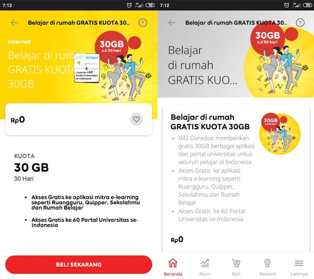 Syarat Kuota 30GB Indosat Gratis untuk Belajar Dirumah