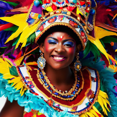 female dancer in colorful costume