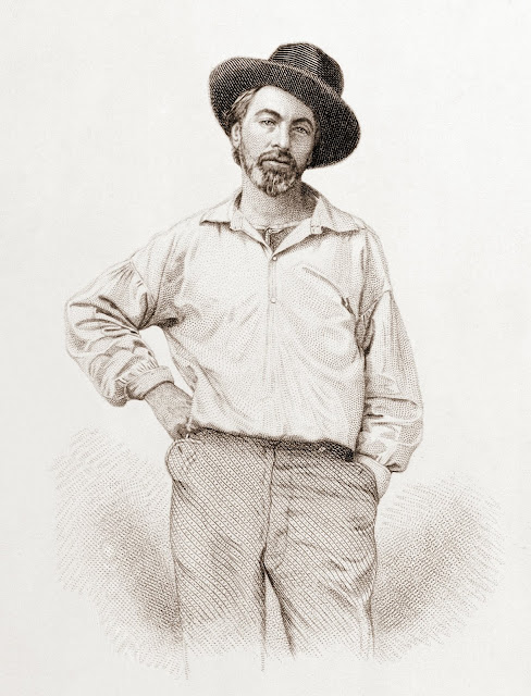 Walt Whitman, steel engraving, July 1854